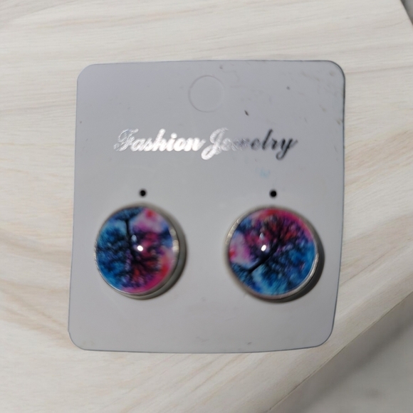 Jewelry - Tree of Life rainbow stud earrings